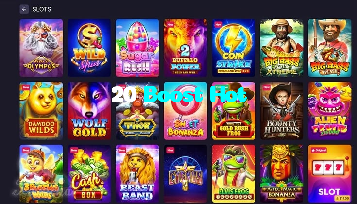 available types of 20 Boost Hot bet including pre-match live express and system bets